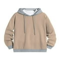 thumbnail image 1 of Drawstring Hooded Sweatshirt for Men with Contrast Color and Long Sleeves, 1 of 6