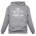 thumbnail image 1 of Tstars Womens Birthday Gift for Women Queens Are Born in February Birthday Party B Day Women Hoodie, 1 of 4