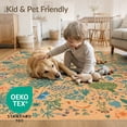 thumbnail image 4 of ODIKA 8'x10' Beige Botanical Washable Area Rug Lush Floral With Artistic Flair And Intricate Leafy Details Non-Shedding, Easy Care, for King Size Bedroom Under Bed, Master Suite, 4 of 7
