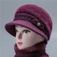 thumbnail image 4 of Prolriy Winter Hats for Women, Women's Woolen Knitted Warm Basin Hat Padded Cotton Hat Womens Hats Purple, 4 of 6
