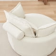 thumbnail image 4 of Timbernest Oversized Swivel Accent Barrel Chair with Storage Ottoman, 38"W Indoor Lounge Chair, Beige Corduroy, 4 of 8