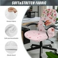 thumbnail image 3 of SCRAWLGOD 3 PCS Universal Computer Chair Cover with Arm Rest Covers Easy to Install Desk Chair Seat Protector Stain Resistant Boss Chair Slipcover, Hummingbird Butterfly Floral, L, 3 of 7