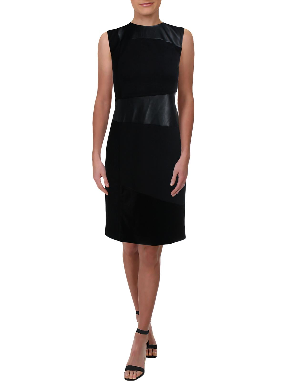 calvin klein faux suede dress