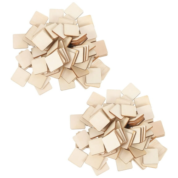 Homoyoyo Square Wood Slices Beige Artists DIY Craft Art Classes 300Pcs 1X1in