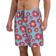 thumbnail image 2 of Logiee Daisies Flowers Print Mens Swim Trunks Quick Dry Board Shorts,Breathable Hawaii Beach Shorts Swimwear Bathing Suits-X-Large, 2 of 6