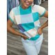 thumbnail image 3 of Sudadera Saodimallsu de manga corta para mujer, color azul bloque, 3 of 6