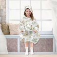 thumbnail image 7 of FORMRS Wearable Blanket Hoodie with Sleeves for Kids Cozy Flannel Sweatshirt, Watercolor Forest Pattern, 7 of 7