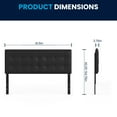 thumbnail image 5 of Emma + Oliver Button Tufted Upholstered Queen Size Headboard in Black Vinyl, 5 of 9