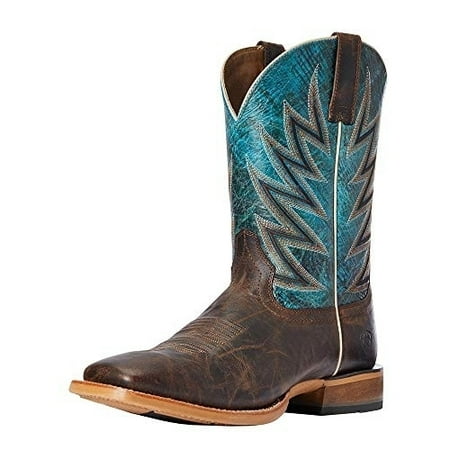 

ARIAT Mens Challenger Stout Western Boot Wide Square Toe Stout Brown Atlanta Blue - 10033942