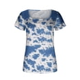 thumbnail image 5 of T-Shirts pour Femmes Coupe Ample Mode Imprimée Décontractée Col en V Manches Courtes T-Shirt Blouse Hauts T-Shirts à Manches Longues pour Femmes Blouses à Manches Courtes pour Femmes, 5 of 5
