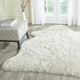 thumbnail image 2 of SAFAVIEH Arctic Giselle Solid Polyester Shag Area Rug, Ivory, 5' x 7' Scalloped, 2 of 7