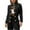 Black, variant on TKLPEHG Women Cardigan Casual Lightweight Cropped Coat Stand Collar Long Sleeve Metal Button Front Spring Jackets (Coffee,L)