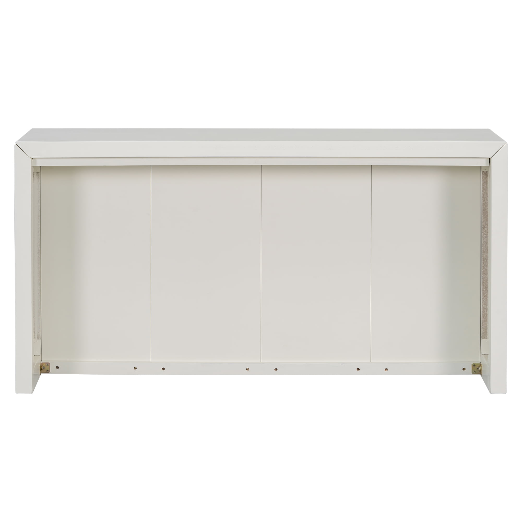 Harper & Bright Designs Fluted Wood Console Table , Minimalist Acacia Wood Entryway Table forHallway and Entryway , White