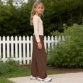 thumbnail image 6 of KVPLBQFD Girls 2 Piece Long Sleeve Fitted Basic Tees + Wide Leg Pant Outfits Kids Fall Fashion School Outfits Teens Y2k Sports Clothes 2026, 6 of 6