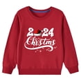 thumbnail image 4 of Zwiiyzr Toddler Baby Sweatshirt Christmas Letter Print Crewneck Pullover Sweater Long Sleeve Shirt Winter Fall Clothes for Girls and Boys Red, 4 of 4