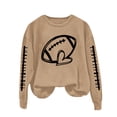 thumbnail image 2 of Brown Sweaters for Women's Rugby Printed Pullover Round Neck Casual Hoodie Womens Fall Fashion 2025, 2 of 4
