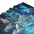 thumbnail image 4 of Shower Curtain, Blue Rose Butterfly Beautiful A Waterproof Fabric Plastic Shower Curtain, Drying Fast Bathroom Curtain with 9 Buttonholes, Ruffle Shower Curtain 60x72in, 4 of 8