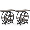 thumbnail image 4 of Fnova End Table Modern Wood Narrow Farmhouse Side Tables with Storage Shelf for Living Room, Bedroom, Nightstand, 4 of 19