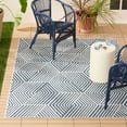 thumbnail image 2 of NICOLE MILLER NEW YORK Patio Country Ombre Geo Indoor Outdoor Area Rug, UV Fade Resistant, Low Pile, Navy Blue/Cream, 7'9"x10'2", 2 of 10