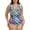 Neon Striped, variant on Ocean Blue Tummy Control Women's Swimwear Halter One Piece Swimsuit For Women Deep Plunge Sexy V neck Ruched One Piece Bathing Suit