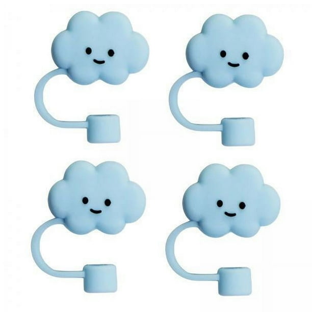 4 Piezas en Forma de Nubes Cubierta de Paja Cubiertas de Paja Tapa a Prueba de Salpicaduras Regalos de Fiesta Lindo Tapón de Paja Creativo Reutilizabl 3 piezas