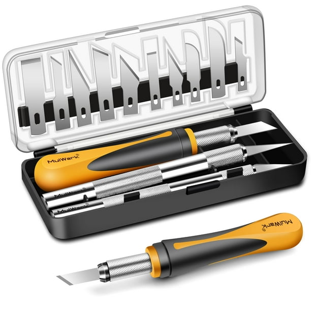 Juego de cuchillos para manualidades MulWark, kit de 16 piezas, Precision Craft Hobby