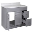 thumbnail image 6 of Design House Wyndham 37-Inch Vanity in Gray with Cultured Marble Top, Fully Assembled, 6 of 18