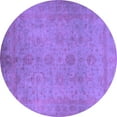 thumbnail image 1 of Ahgly Company Indoor Round Oriental Purple Industrial Area Rugs, 5' Round, 1 of 4