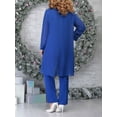 thumbnail image 5 of DPOIS Mother of The Bride Pants Suits 3Pcs Chiffon Wedding Guest Outfits Blue XXL, 5 of 6
