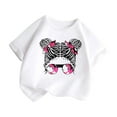 thumbnail image 2 of Cute Shirts for Girls Cute Printed Short Sleeve T-Shirt Loose Crew Neck Clothes for Children 100（3-4Y）, 2 of 5