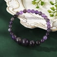 thumbnail image 3 of Natural Amethyst Graduated Beads Necklaces and Bracelets Jewelry Sets with Brass Lobster Claw Clasps 17.5 inch(44.5cm) 2 inch(5cm) 1Set, 3 of 5