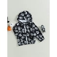 thumbnail image 3 of GXFC Little Boys Halloween Hoodies Jacket 2T 3T 4T 5T 6T Kids Boys Long Sleeve Hooded Skull Print Outerwear Halloween Fall Zip Up Sweatshirt for Children Boys, 3 of 9