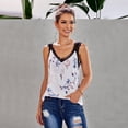 thumbnail image 4 of Sleeveless Tops For Women,Sleeveless Printed Top With A Loose Pullover And A Small Lace Camisole, 4 of 7