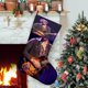 thumbnail image 1 of Hozier Tema: Calcetines de Navidad, fino lino blanco para colgar en escaleras y chimenea, decoración navideña para el hogar, regalo de Navidad. 45cm × 32cm, 1 of 5