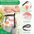 thumbnail image 4 of Yayeee Waist Apron with Pockets for Cooking Waterproof Half Server Aprons, Floral Orange, 4 of 7