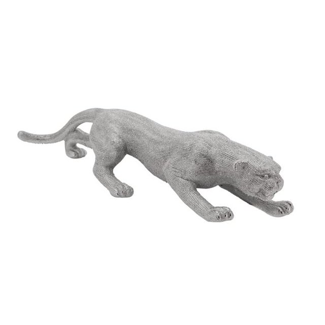 Sagebrook Home 15758-02 20 in. Leopard Tabletop Decor, Silver