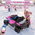 thumbnail image 4 of Wisairt 24V Kids Golf Cart, 4WD 2-Seater Electric Ride On Car for Big Kids, 4×200W Motors, Ages 3-8, Remote Control, Detachable Awning, Electric Dump Bed & Shovel, Pink, 4 of 12