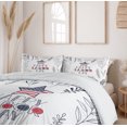 thumbnail image 6 of Ambesonne Labour Day Duvet Cover Sets, Floral and Leafy Concept, 2-Queen, Dark Blue Grey Pale Ruby, 6 of 7