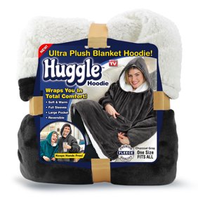 Huggle Hoodie Ultra Plush Hooded Blanket Robe Premium Fleece