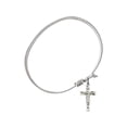 thumbnail image 2 of 7 1/4 inch Oval Eye Hook Bangle Bracelet w/ Crucifix in Sterling Silver, 2 of 3