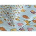 thumbnail image 4 of Ambesonne Cartoon Quilted Bedspread Set 3 Pcs, Sun Ribbon Teddy Bear Art, Queen Size, Pale Blue Cinnamon, 4 of 5