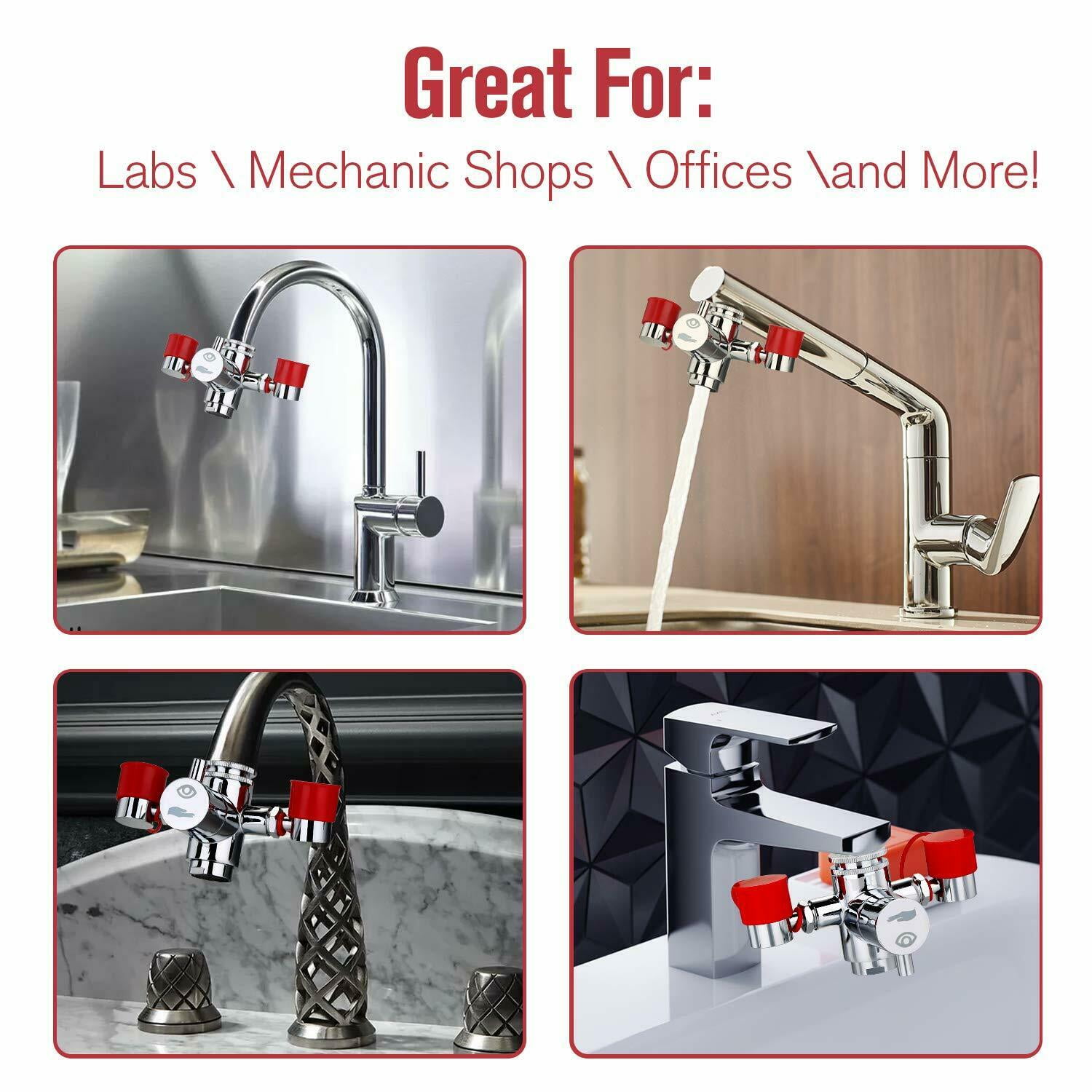 HK Eye Wash Station, Emergency Eyewash Stations Faucet Mounted for Sink Attachment