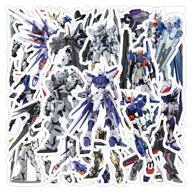Pegatinas Mechas Warriors, vinilo impermeable, estilo anime, 55 unidades