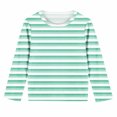 thumbnail image 6 of Jalioing Long Sleeve Striped T Shirt for Girls Fashion Cute Crew Neck Tee Shirt Spring Fall Casual Basic Tops 3-14 Years, 6 of 9