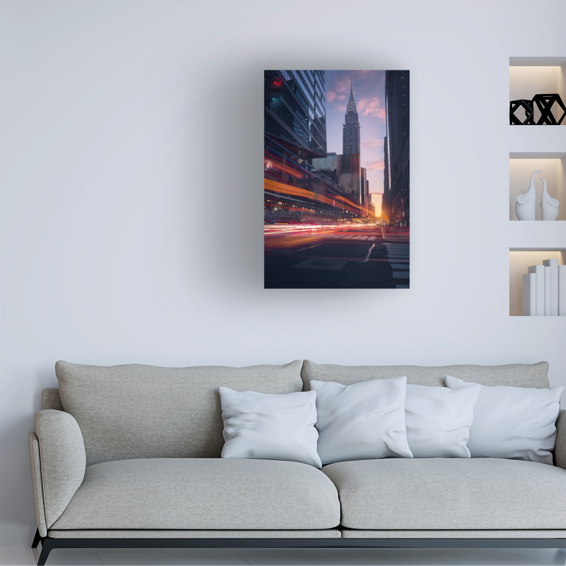 Canvas Wall Art - Javier De La 'Good Morning Nyc' Wall Art for Living Room, Bedroom, or Office Décor by Trademark Fine Art - 30 x 47 Inches