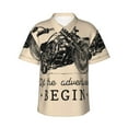 thumbnail image 2 of Picia Let The Adventure Begin Gentle Cotton Regular Fit Short Sleeve Casual Hawaiian Shirt for Men-Small, 2 of 9