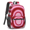 thumbnail image 2 of Red and White Tie Dye Pattern 17" Waterproof Oxford School Backpacks for Teens, S-Shape Padded Straps, for School, Travel, Hiking, Camping, 2 of 5
