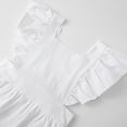 thumbnail image 3 of Kids Girls Casual Dress Summer Solid Color Fly Sleeves Back Bow Tie Dress Party Birthday School Tunic Dresses, 3 of 7