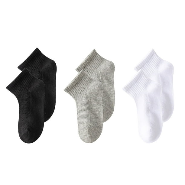 Calcetines Tobilleros, 3 Pares De Calcetines Deportivos Elegantes De Malla, Negro, Y Gris, Para Actividades Al Aire Libre Para Niños