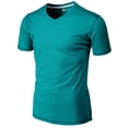thumbnail image 2 of H2H Mens Cool Dry Compression Short Sleeve T-Shirts TEALGREEN US XL/Asia 2XL (CMTTS265), 2 of 6